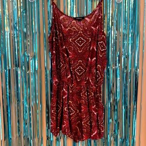 Nordstrom Burgundy Mandala Gauze Romper onesie L